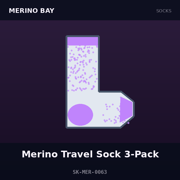 Merino Bay Merino Travel Sock 3-Pack